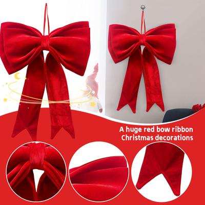 Vánoční ozdoby, Velké červené sametové mašle, Dekorace do výlohy, Dekorace na pozadí