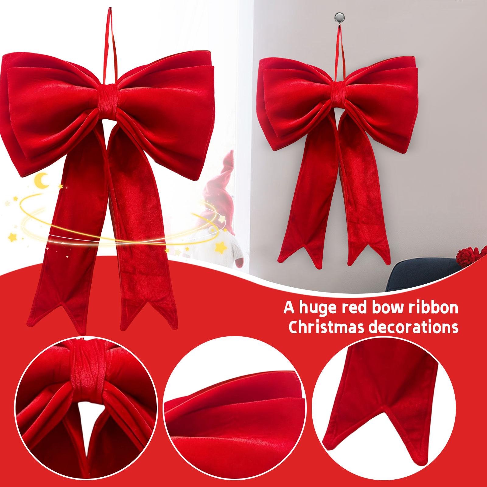 

Christmas Tree Decorations, Large Red Velvet Bow Decorations, Shop Window Decorations, Background Wall Decorations One Size