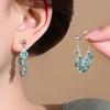 Sparkling Crystal Drop Earrings With Elegant Fringe Beads Dangle Hanging Earrings Fashion Statement Party Jewewlry Gifts
