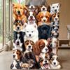 Diverse Canine Expressions Theme Blanket Lightweight Warm Flannel Blanket Decorative Throw Blanket for Home Decoration