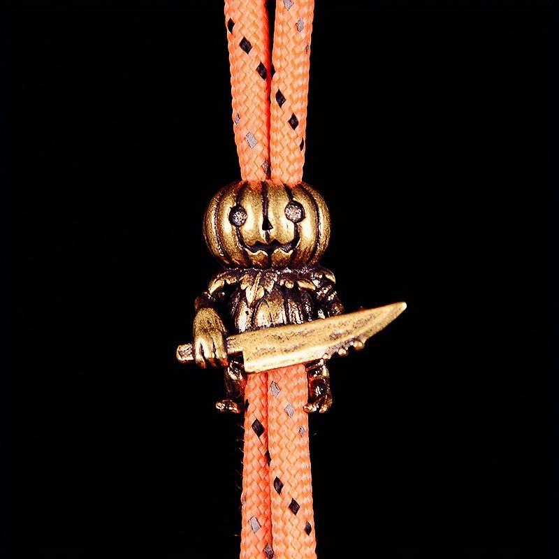 Pumpkin Demon Brass Knife Beads Halloween DIY Woven Lanyard Keychain Pendants Bracelets Charms Jewelry Hangings Accessories