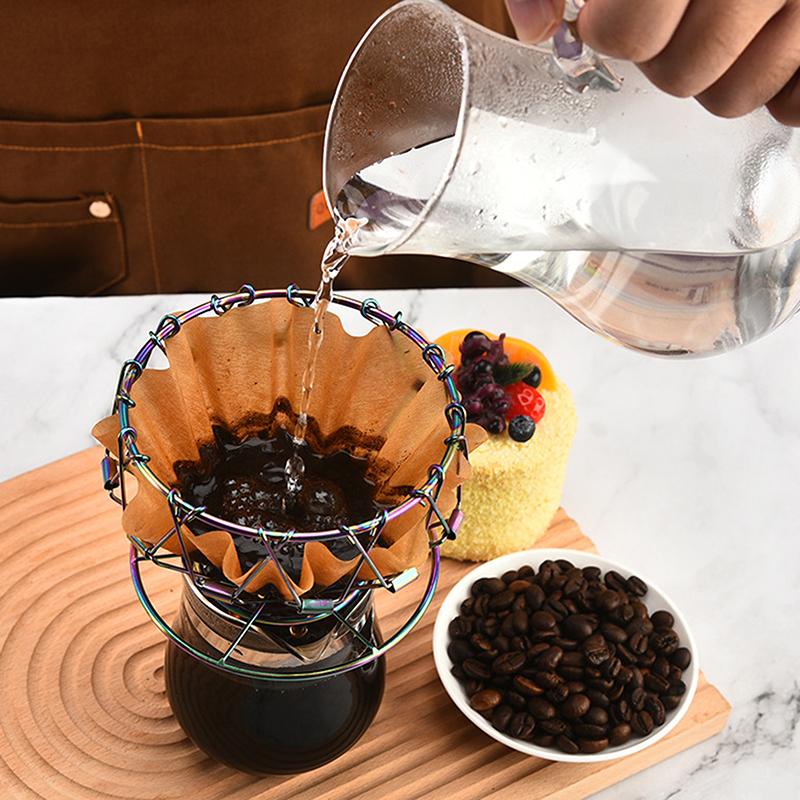 Collapsible Outdoor Pour Over Coffee Dripper,Portable Stainless Steel Reusable Coffee Dripper For Hiking