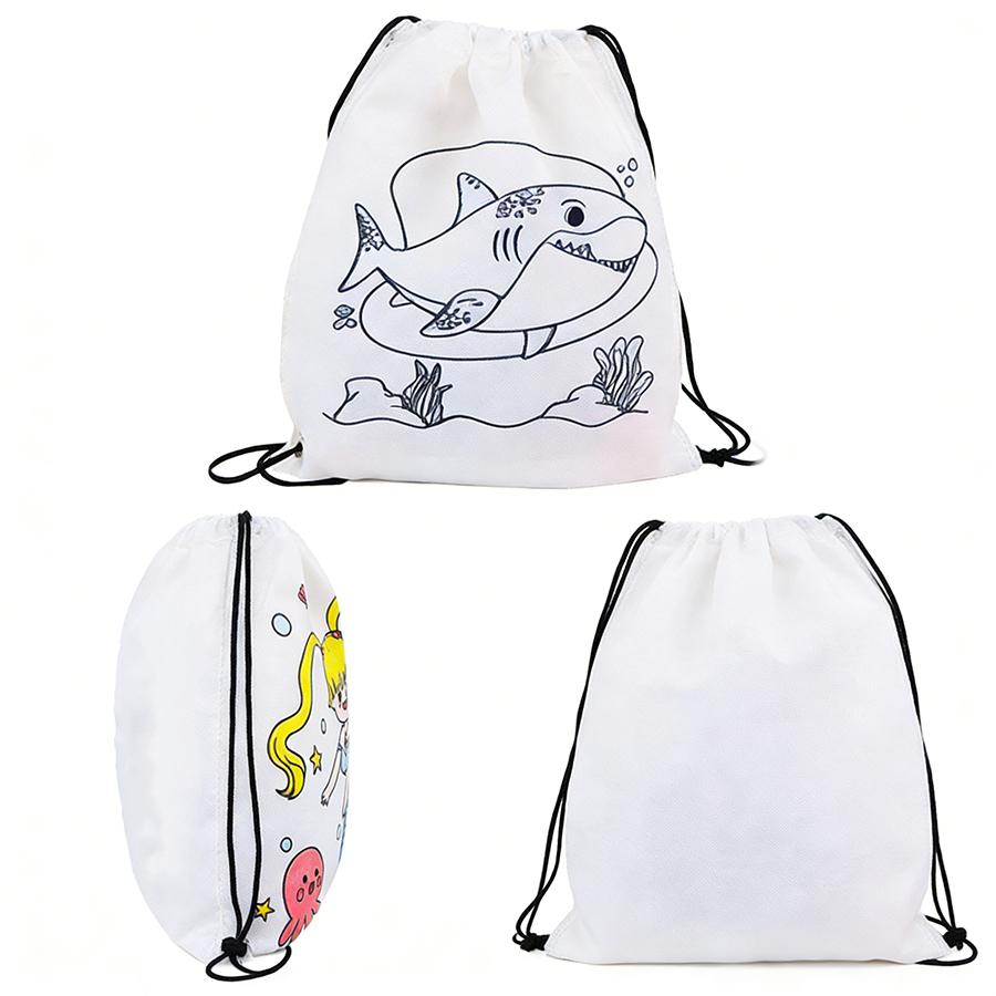 1pc 31.8x27.9cm Blank Drawstring Bags Bulk Reusable Art Craft Kits Birthday Party Small Gifts Classroom Activities & Goodie Bags
