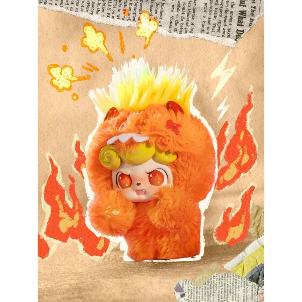 Originální Q.Kid Emoční chlupatá monstra Série Slepá krabička Roztomilá vinylová panenka přívěsek Mystery box Kreslená dekorace Hračky Narozeninový dárek