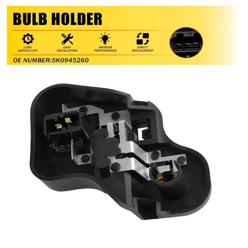 For VW Golf 6 MK6 2009 2010 2011 2012 2013 5K0945260 Rear Inner Tail Light Bulb Holder Plastic Black Bulb Holder Car Accessories