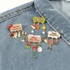 Cute Cartoon Christmas Charms Tassel Brooch Pin Tree Santa Claus Elk Collar Lapel Badge Women Jewelry Gift