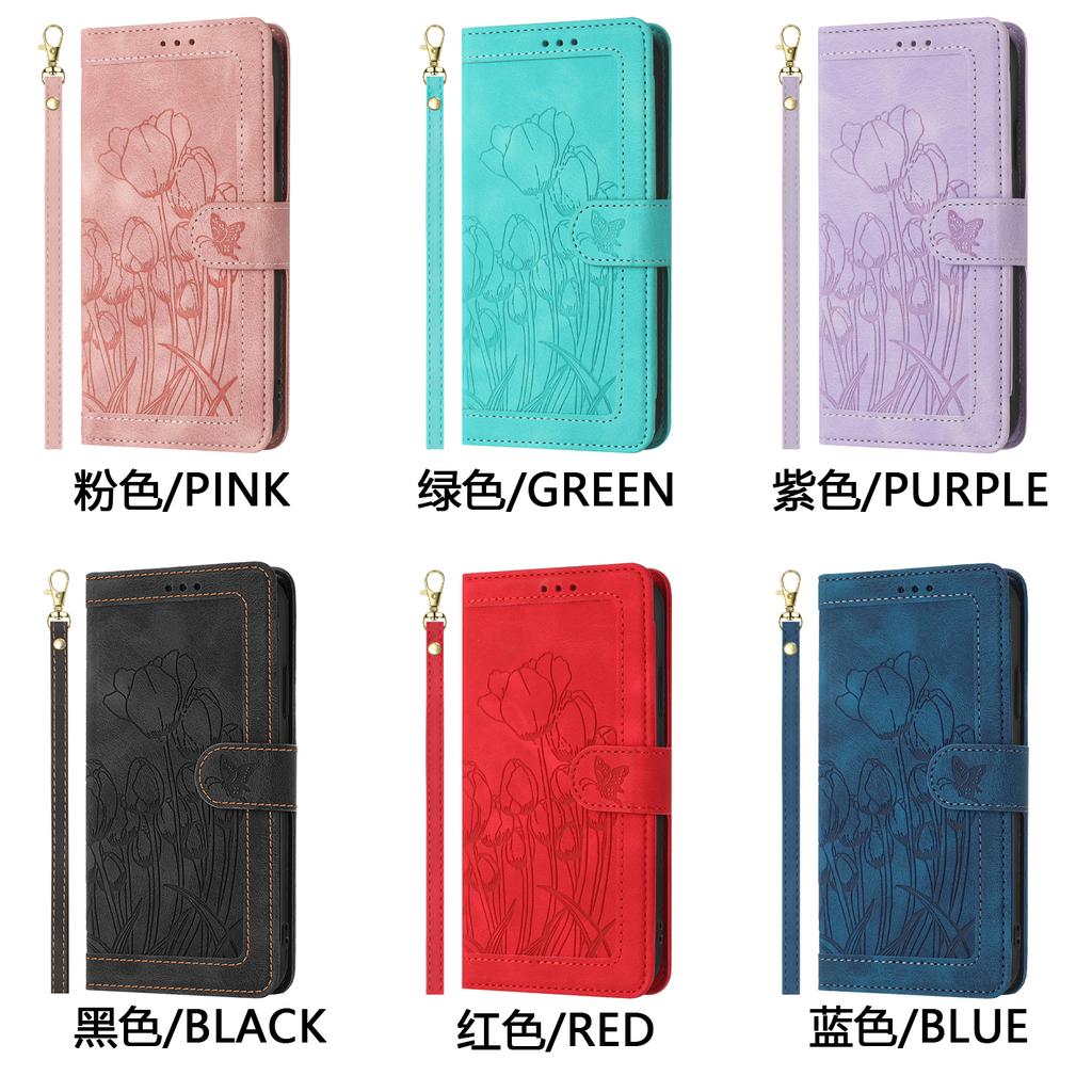 Luxury Tulip Cards Solt Wallet Flip Leather Phone Case For Google Pixel 10 Pro XL 9A 9 8 8A 7A 7 Bag Book Strap Kickstand Cover