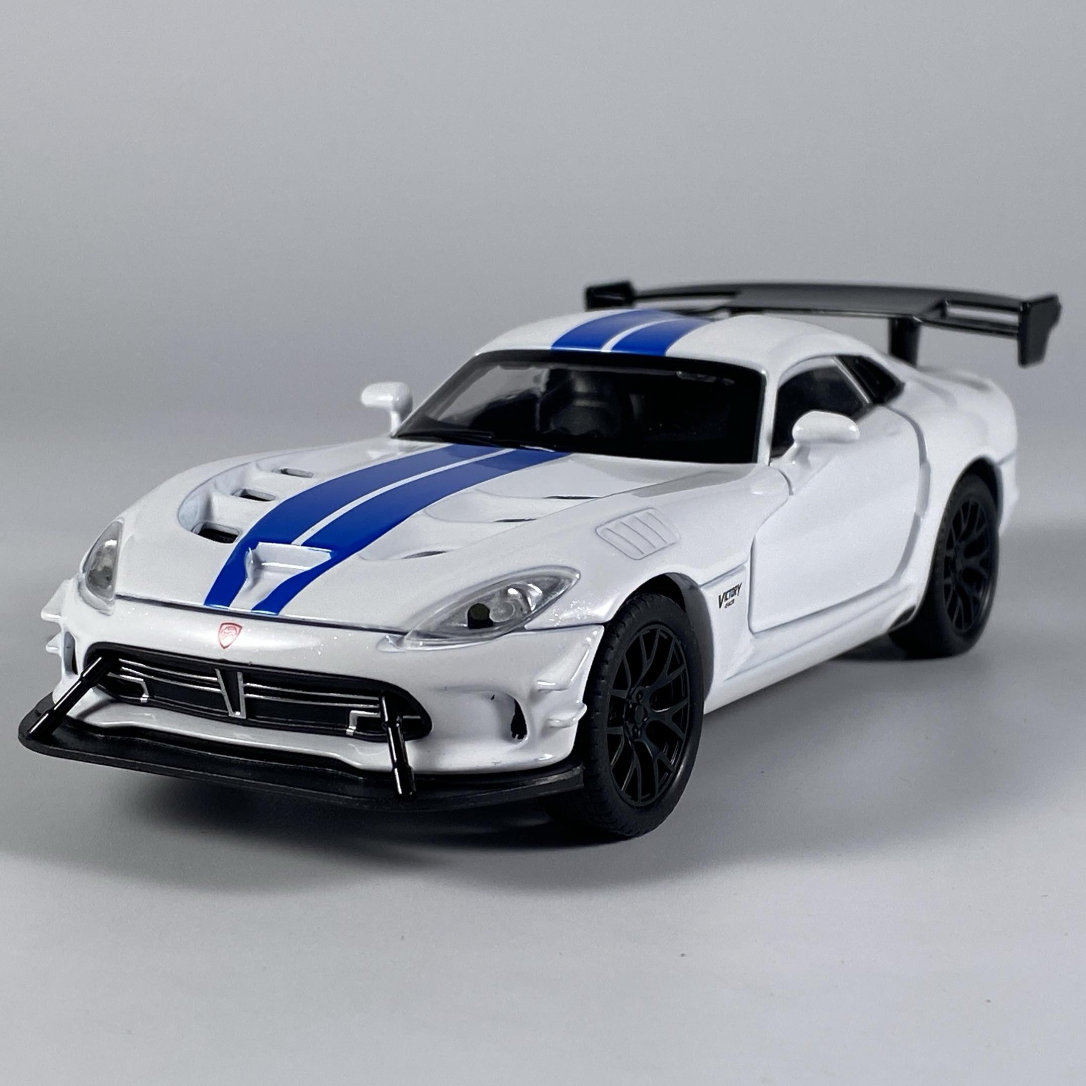 

1:32 Dodge Viper ACR Massive Sports Car Alloy Metal Diecast Model Car Pull Back Collections Hobby Birthday Gifts Sound And Light белый