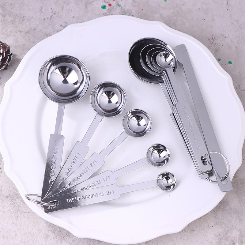 5/6 Stück Messlöffel Stapelbares Küchenmesslöffel-Set Messlöffel-Set aus Edelstahl Küchenbackwerkzeug
