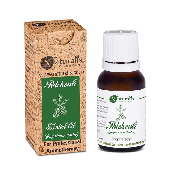 Naturalis Essence Of Nature Patchouli Essential Oil Undiluted Pure And Natural Therapeutic Grade For Skin Care, Hair Care And Aromatherapy - 15Ml