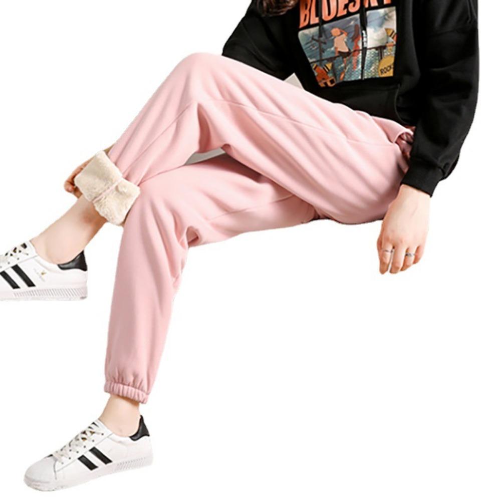 Pantaloni sport casual de toamnă și iarnă, groși, cu plus de catifea, piele de miel, pantaloni harem, pantaloni de bumbac, calduroși, pentru vreme rece, noi, pentru femei