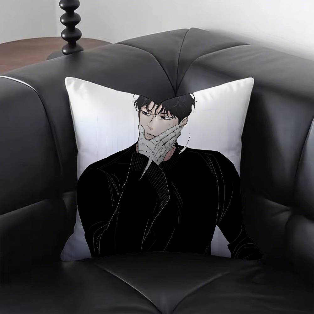 Korean BL Manhwa Roses And Champagne Pillow Case Fashion Square Pillowcase Bedroom Sofa Room Ins Decoration Leisure