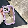 Ins Korean Cute 3d Cartoon Cat Ears Make Up Mirror Phone Case For Iphone 14 13 12 11 Pro Max Silicone Shockproof Soft Cover
