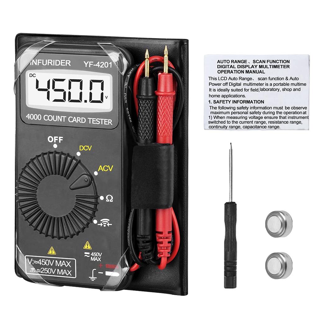INFURIDER Digital 4000 and Continuity Large LCD Electronic Measuring Japanese Instruction Manual Included YF-4201 Ultra-Compact Multimeter, Count,