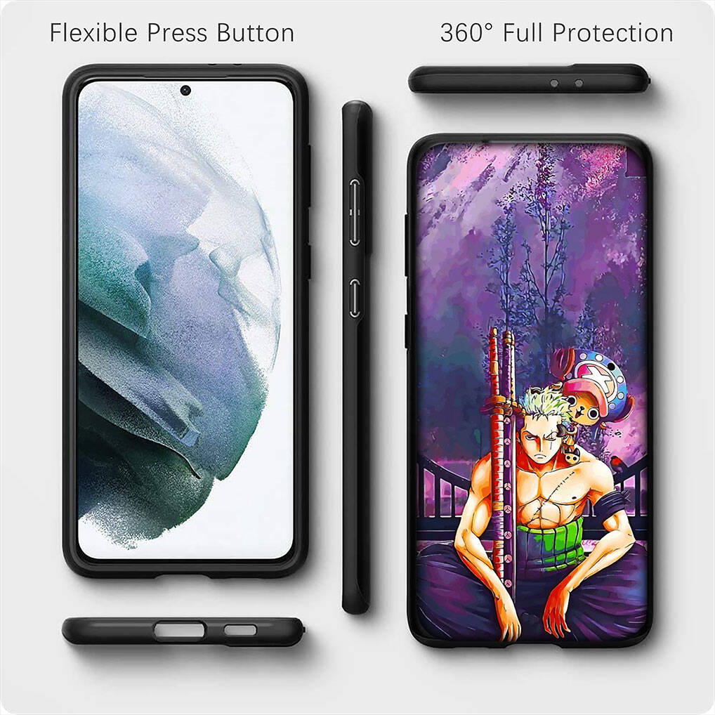 For Samsung Galaxy S25 S24 S23 S22 Ultra FE Plus A37 A57 A56 A55 A06 A16 A15 A36 A26 A35 A05 A25 A54 A34 Phone Case Roronoa Zoro One Piece Luffy Cover