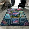Ocean Fish Gallery Pattern Rug Floor Mat for Living Room or Bedroom Soft and Comfortable Carpet a Gift for Birthday and Holiday.