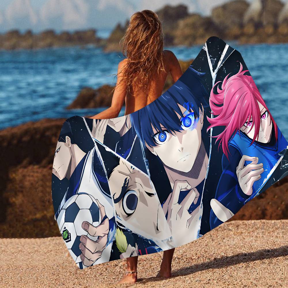 Blue Lock Anime Bath Towel Microfiber Soft Water Absorbing Breathable For Girl Kids Decorative Cartoon Beach Towel