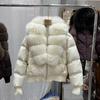 European Winter New Natural Fox Big Fur Collar Short Down Jacket Women's Thickened Warm Loose Fur Jacket