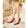 Niche wedding shoes bride shoes new red high heels two wear not tired feet Xiuhe wedding shoes with wedding dress