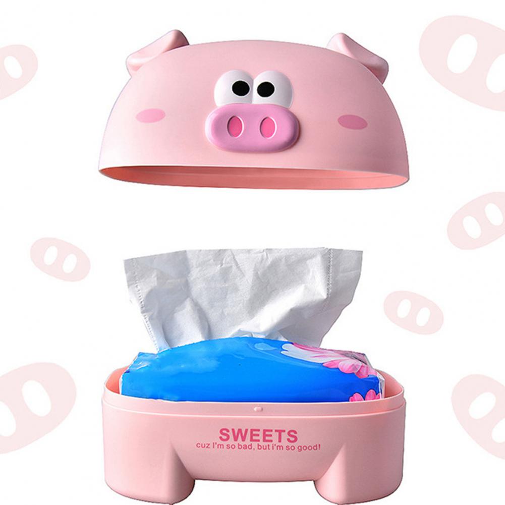 

Tissue Box Holder Excellent Cute Pig Elephant Tissue Container Non-fading Tissue Case серый