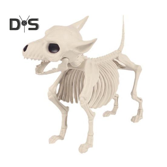Halloween psí kostra Ornament Realistická plastová figurka zvířecích kostí pro halloweenskou vnitřní venkovní výzdobu party laskavosti