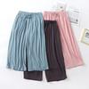 Pantaloni scurți largi crop de vară în stil japonez pentru damă, din modal subțire, culoare uni, cu picior lat, mărime mare, pantaloni de casă, articole de jos pentru femei