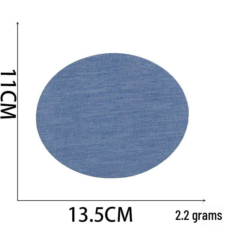 Howling Denim Knee Patches: 5 Color Mix, Embroidered Iron-On, Cuttable Fabric Patches