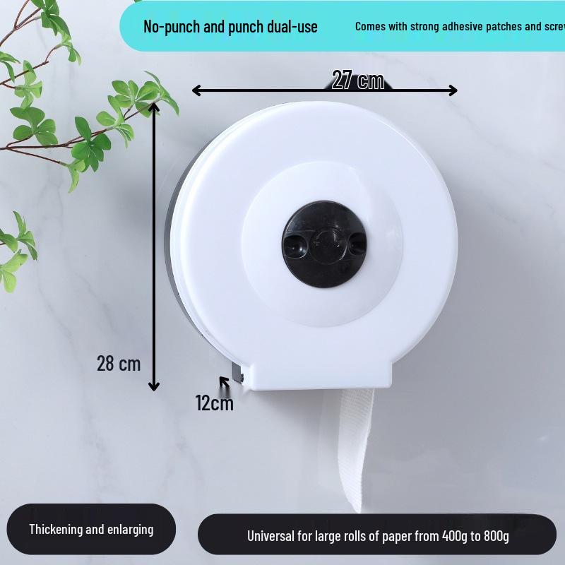 Wall-Mounted Waterproof Toilet Paper Holder for Large Rolls - Hotel and Home Use.