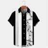 Men's Shirt Summer Hawaiian Shirt Pattern Print Music Notes Outdoor Street Short Sleeved Printed Clothing Fashion Designer