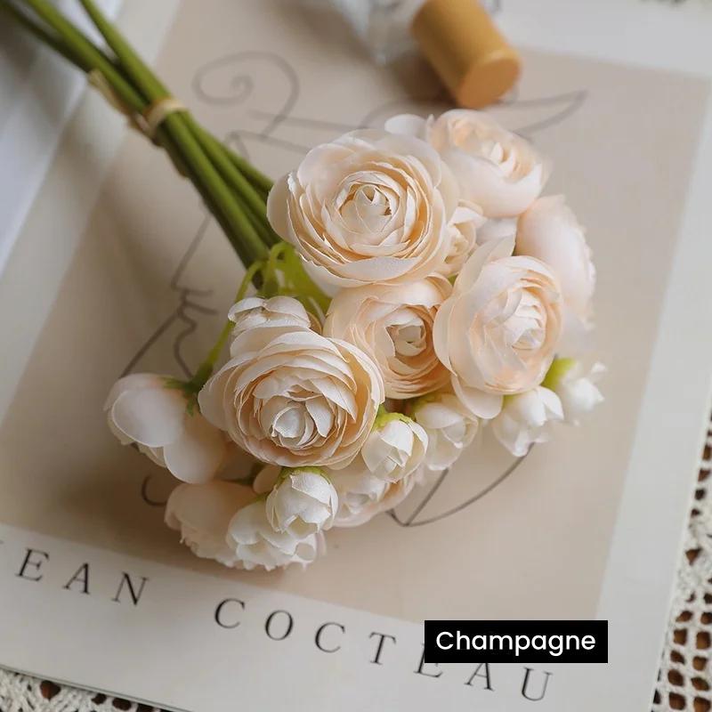 

Home Decoration Artificial Small Camellias Artificial Flower Wedding Bridal Bouquet Pink Red Table Decoration Photography Props шампанского