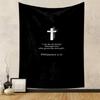 Cross Philippians 4:13 Christian Faith Verse Design Patterned Tapestry for Bedroom and Living Room Home Decor Sofas