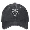 Him Rock Band Washed Baseball Cap Ville Valo Singer Heartagram Razorblade Trucker Hat Women Men Sun Protection Baseball Caps