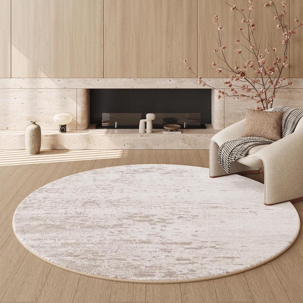 Easy-Care Imitation Cashmere Rug - Large Round Living Room Rug for Area Coverage and Comfort