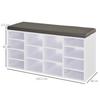 Multi-Storage Shoe Rack W/ 14 Compartments Cushion Moving Shelves Solid Frame Foot Pads Home Office Tidy Organisation Boots Trainers White