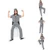 Japanese Anime Striped Prisoner Costume For Cosplay And Stage Performance