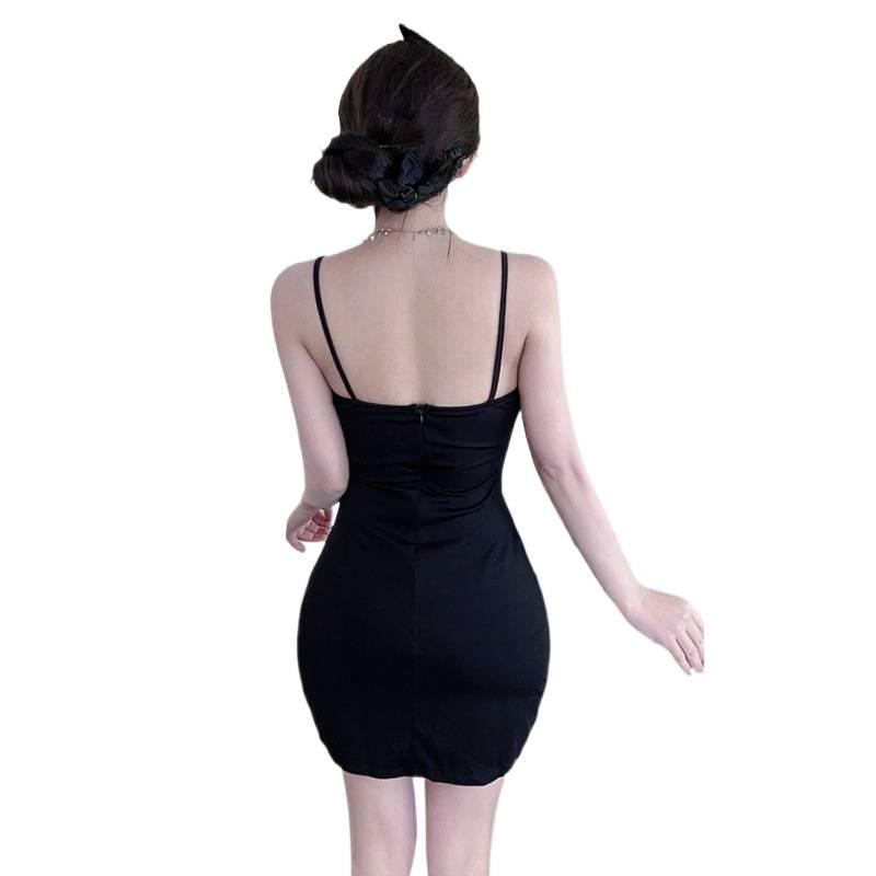 2026 Nightclub Hot Girl Low-Cut V-Neck Floral Bodycon Spaghetti Strap Dress