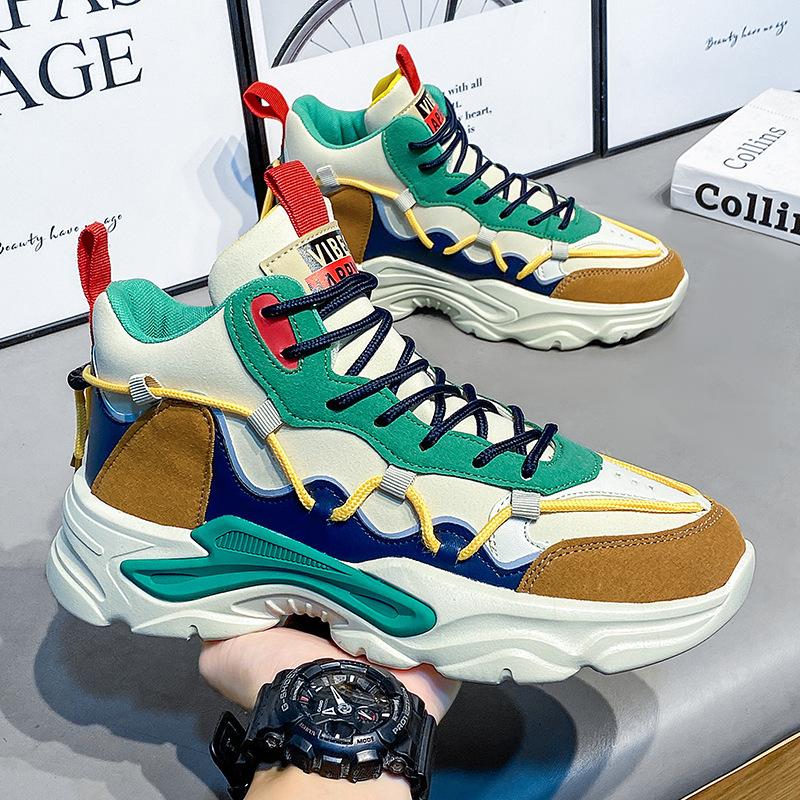 Men's Shoes Winter New High-top Platform Dad Shoes Men's Casual Sports Shoes Teenager Sports Shoes