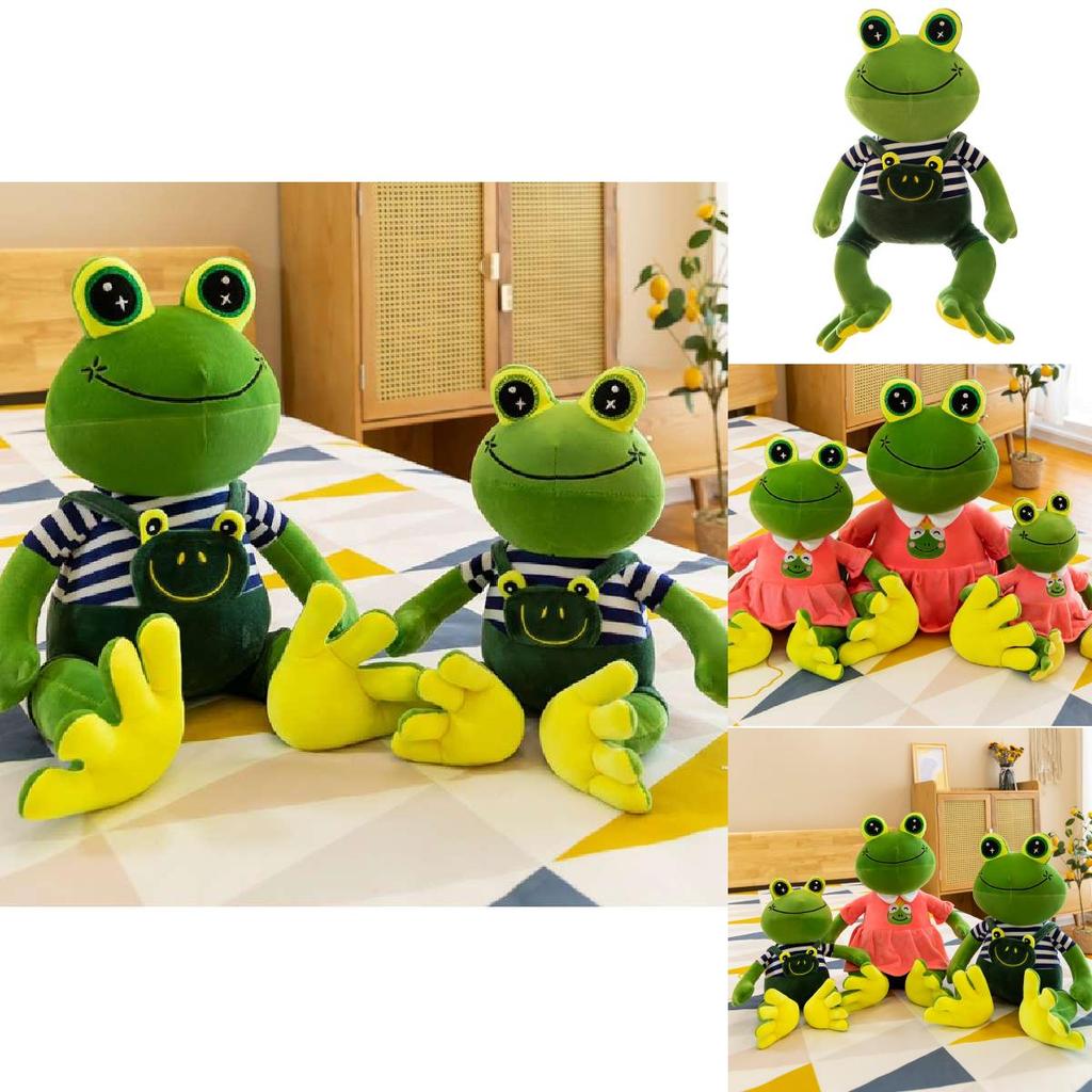 Cute Cartoon Frog Plush Toy Soft Crystal Velvet Stuffed Animal Gift For Kids 30cm 40cm 50cm