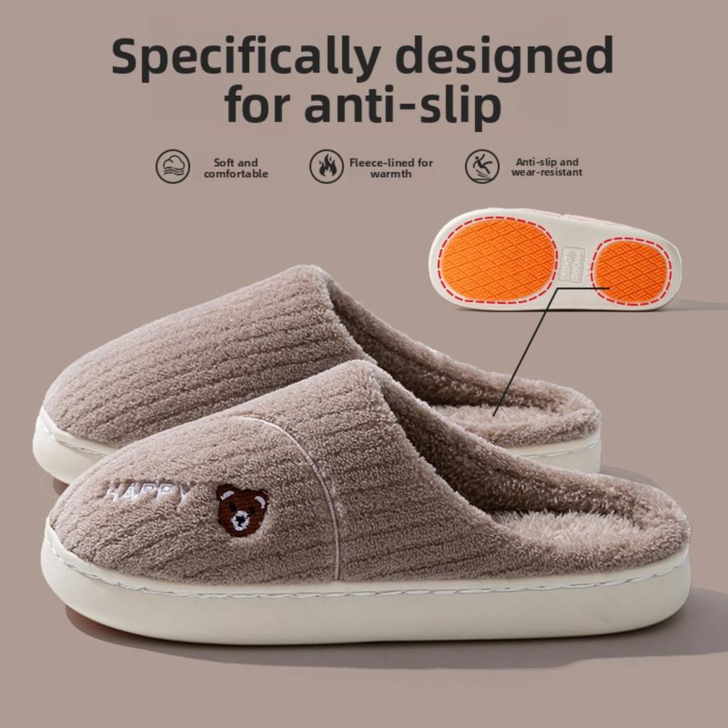 Cotton Slippers for Women In Spring, Autumn, Winter, Home Use, Indoor Non Slip Shoes, Thick Soled Home Warmth, Couple, Men
