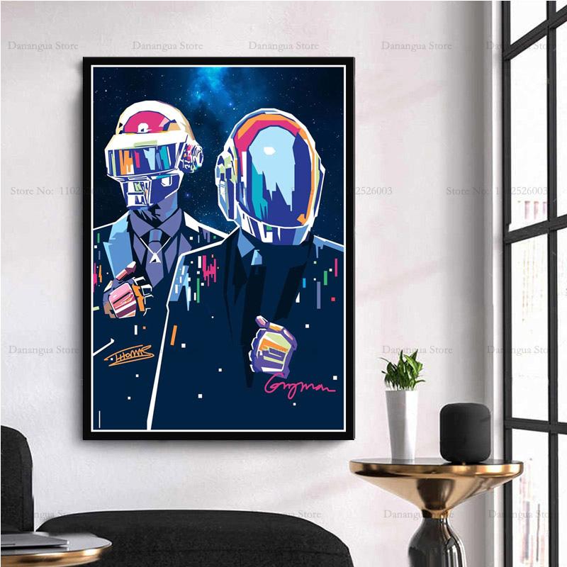 Abstrakt Daft Punk DJ Musikstjärna Konstverk Legend Moderna Affischtryck Väggkonst Canvas Målning Bild Foto Gåva Rum Heminredning