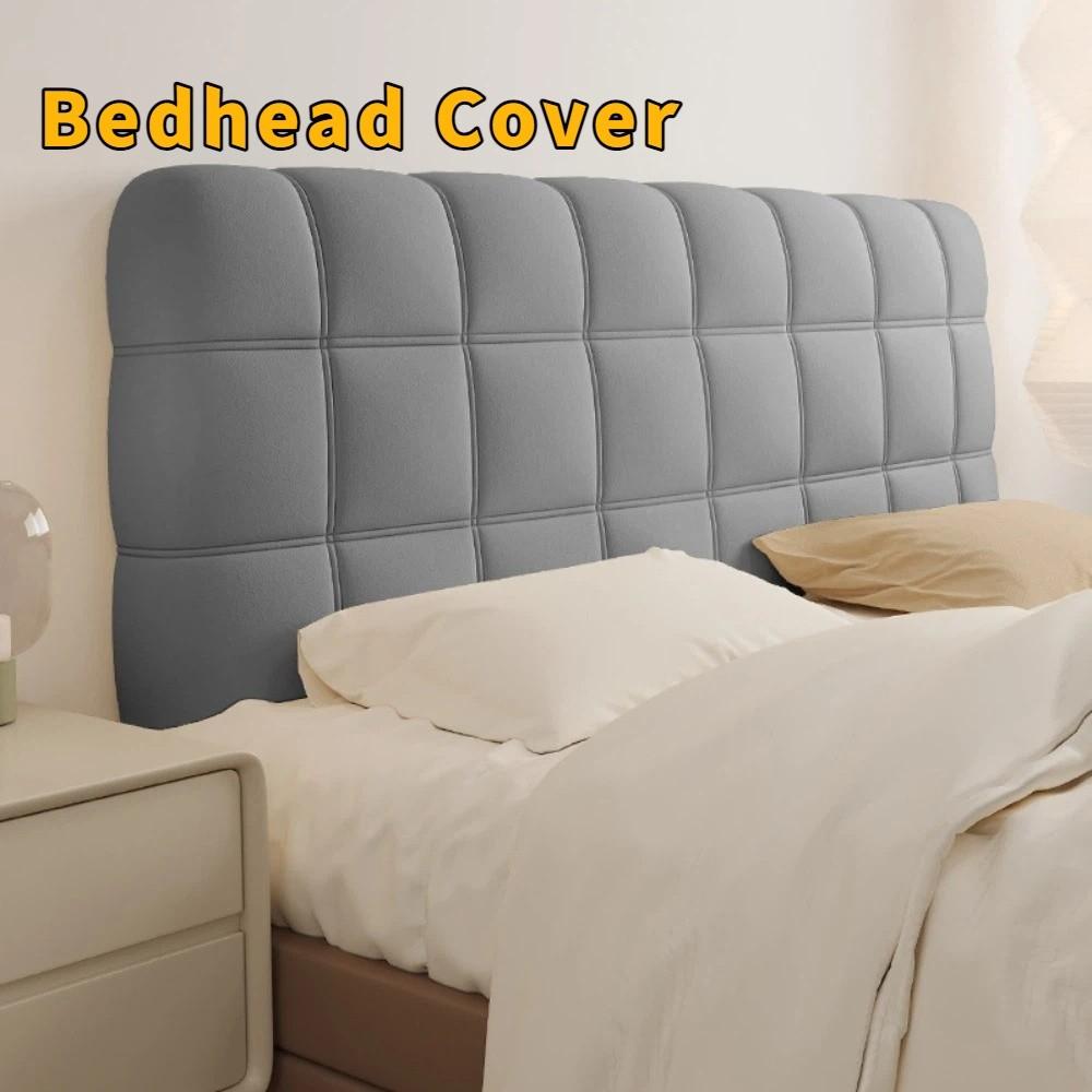 Thickened Bedhead Cover Solid Color Soft Headboard Cover All-inclusive Washable Bed Back Cover Anti-collision Protection