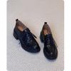 Platform Small Leather Shoes Women's Lace-up Single Shoes 2025 New Black High Heels Thick Heel British Style Loafers Martin Shoes