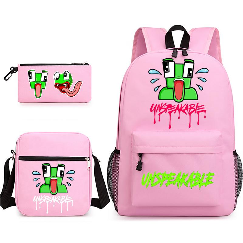 Zaino Inspeakable Set da 3 Pezzi, Zaino Studente di Grande Capacità con Borsa Pranzo e Astuccio, Resistente all'Acqua, Durevole