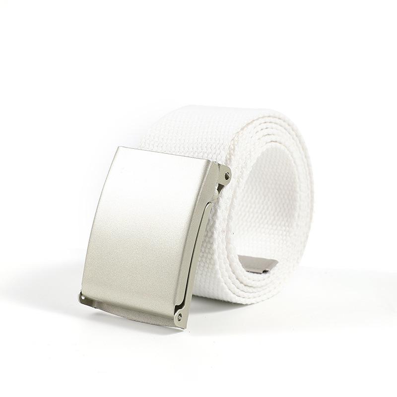 Unisex Universal Webbing Belt with Alloy Buckle - No-Hole Candy Colors, Simple & Versatile Design