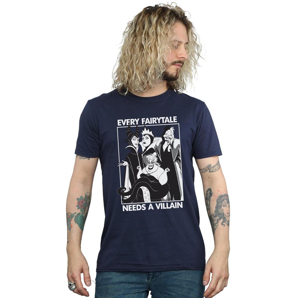 Disney Mens Every Fairy Tale Needs A Villain Cotton T-Shirt