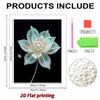 DIY White Flowers Pearl Diamond Art Painting Kits for Adults and Beginners,fine View Sparkling Painting Craft Home Wall Decor Handmade Gift