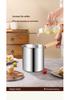 304 Stainless Steel Milk and Fry Pot with Wooden Handle and Filter Basket, Induction Compatible, Oil-Saving Deep Pot for Soup and Skewers.