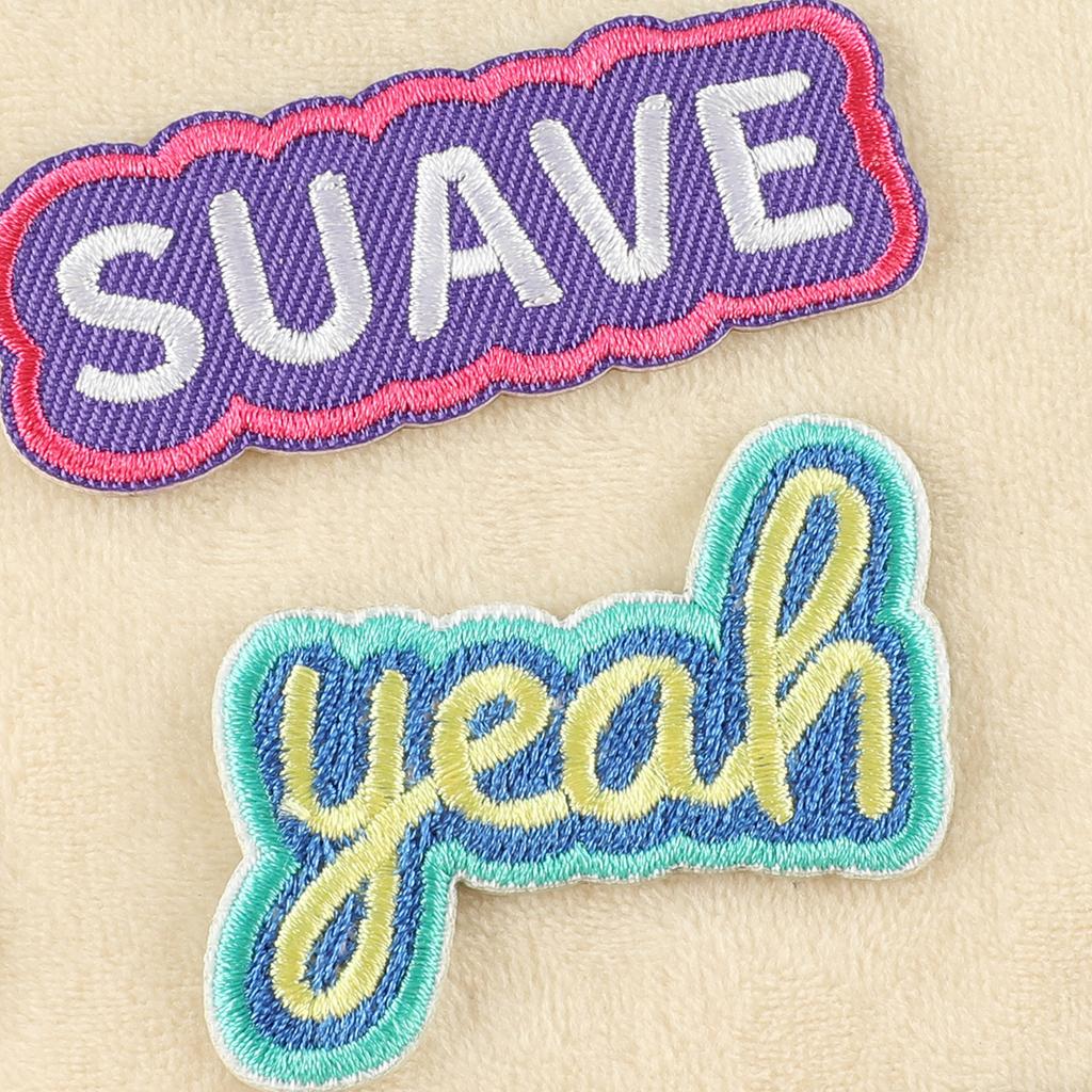 Embroidery Label Cartoon English Alphabet Embroidery Label Patch Sticker Shoe and Hat Badge Clothing Accessories Cloth Sticker