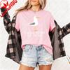 Seagull Print Women TShirt Casual Summer Short Sleeve Cotton Top Fashion Beach Outfit Gift for Her Cute Seagull Print Clothes
