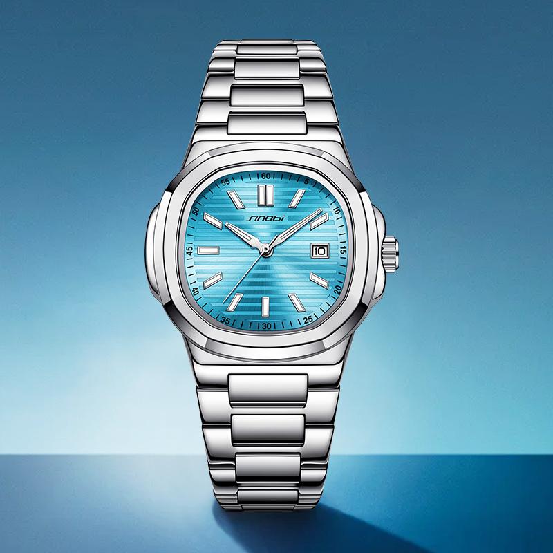 SINOBI Fashion Design Men's Quartz Watches Original Style Mans Wristwatches Business Gifts Clock for Husband,Family,Friend